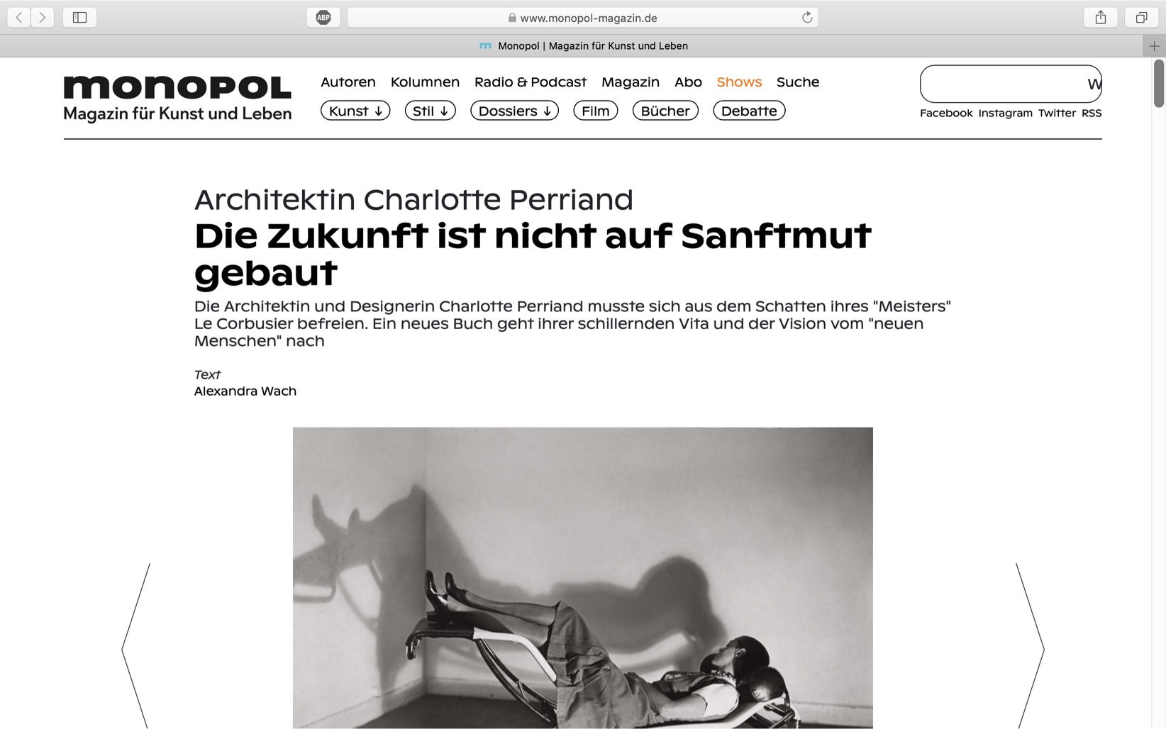 Screenshoot of Monopol Magazin
